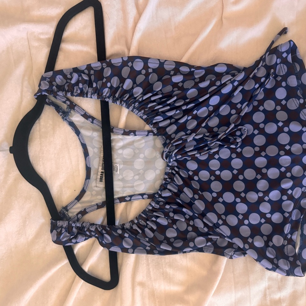 Urban Outfitters Blue and Brown Patterned Top